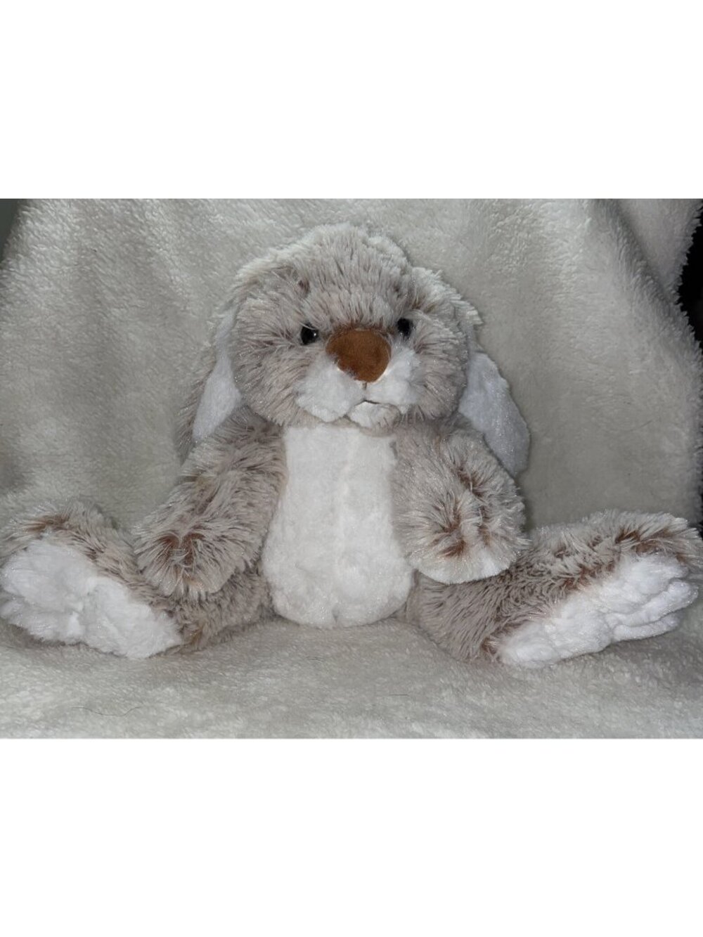 Melissa & Doug 10" Burrow Bunny Rabbit Big Feet Tan Soft Plush Stuffed Animal